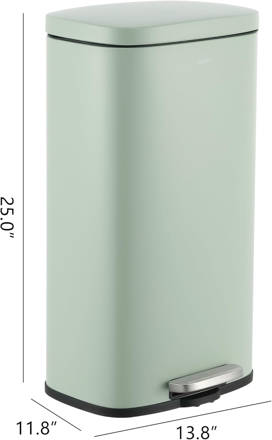 happimess HPM1011H Curtis 8-Gallon Step-Open Trash Can, Fingerprint Resistant, Modern, Minimalistic
