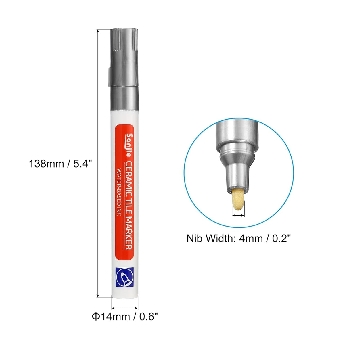 PATIKIL Grout Pen, 4 Pack Silver Tile Marker Waterproof Grout Sealer Pen Tile Repair Pens Paint