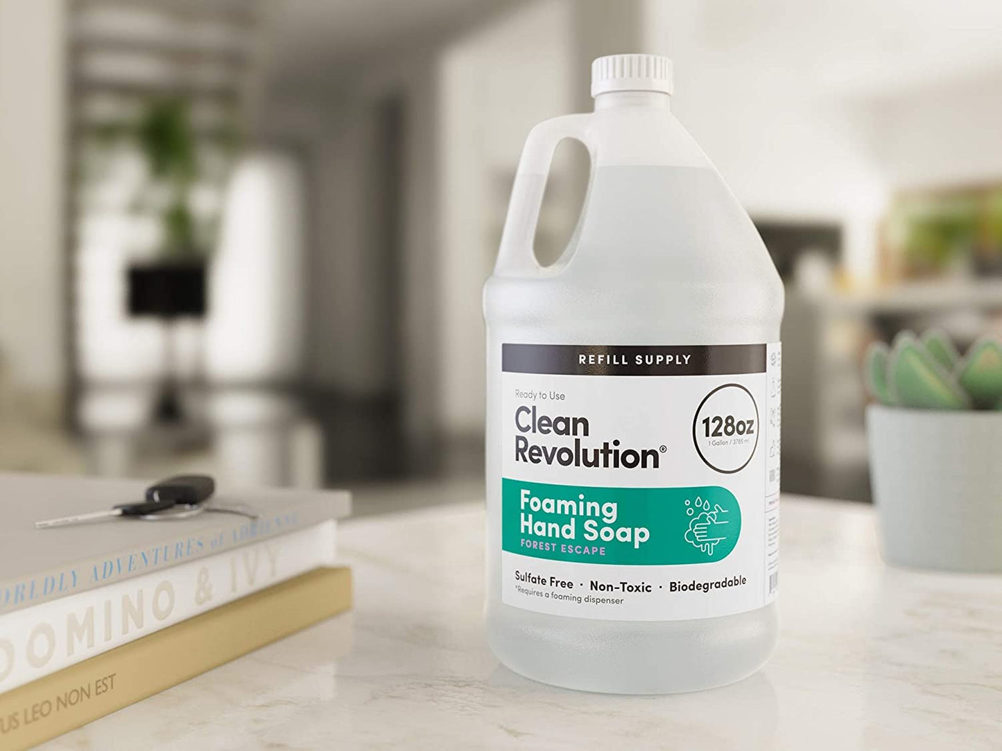 Clean Revolution Foaming Hand Soap Refill Supply Container, Ready to Use Formula, Forest Escape