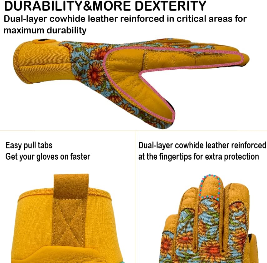 Thorn Proof&Puncture Resistant Gardening Gloves with Grip,Garden Gloves for Women, Leather Work