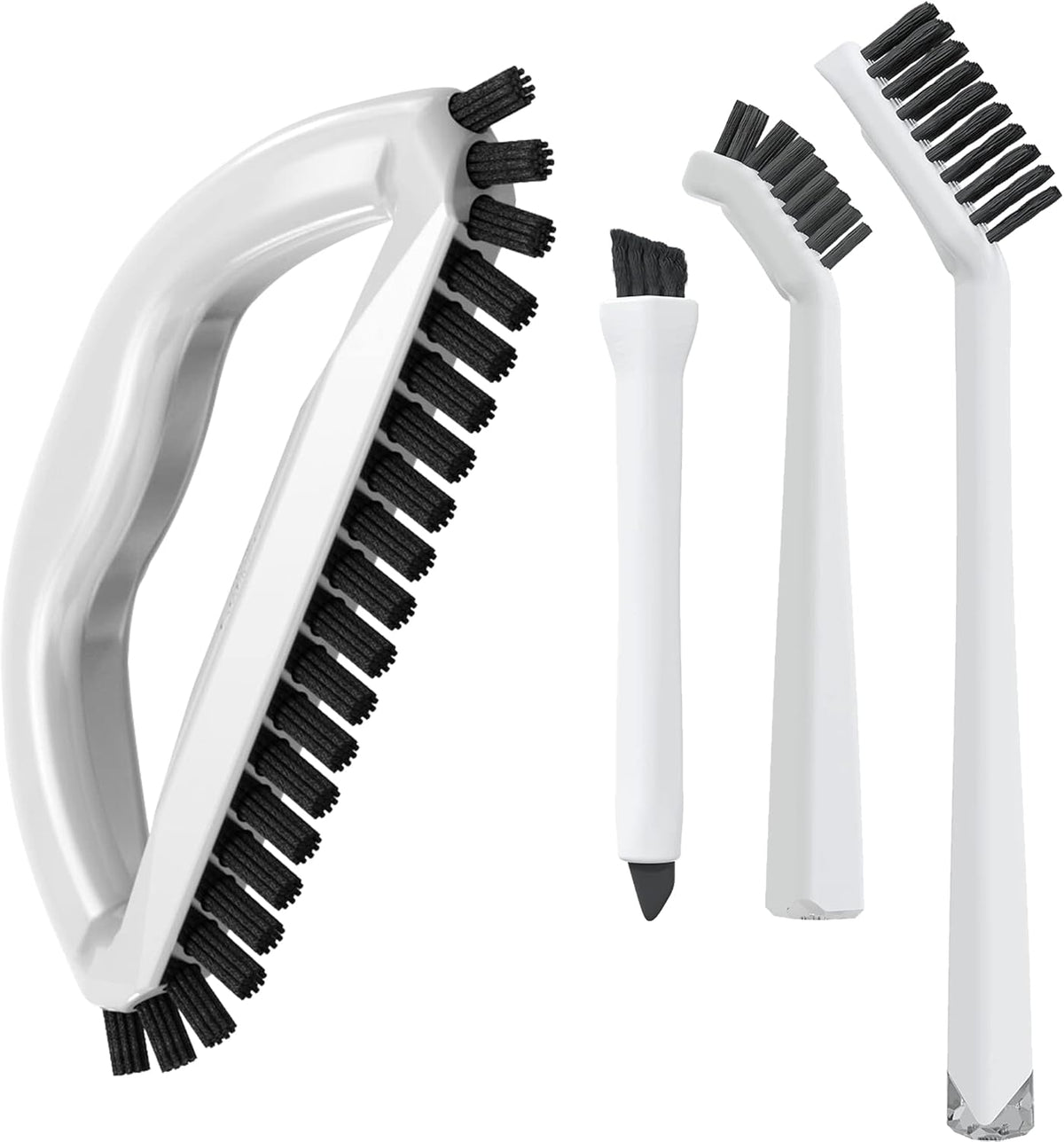 Grout Cleaning Brush Set (4 Pcs) Heavy Duty Hand Grout Scrub Brush & Detail Cleaning Brush Set for