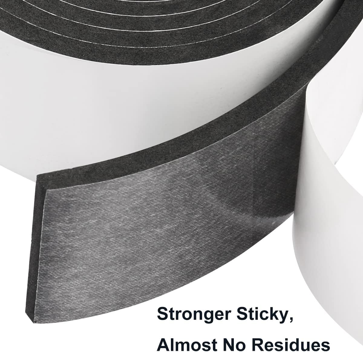 2 Rolls Seal Foam Tape, 2'' W x 1/4'' T Weather Stripping Close Cell Door Sealer, Single Sided