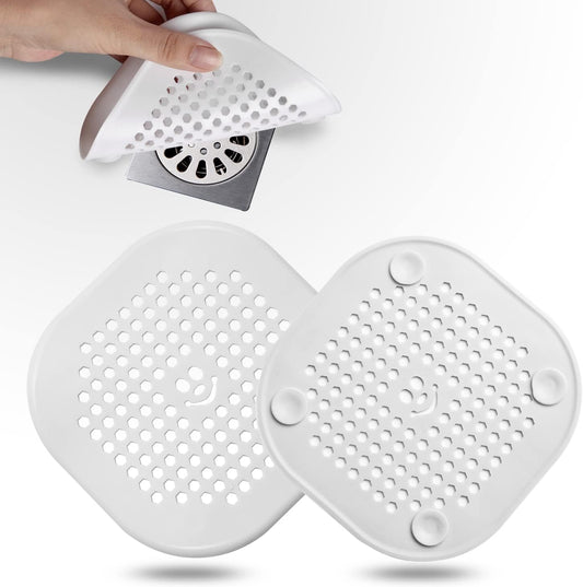 2 Pack Drain Hair Catcher Silicone Drain Cover Sink Drain Strainer Hair Stopper for Shower Kitchen