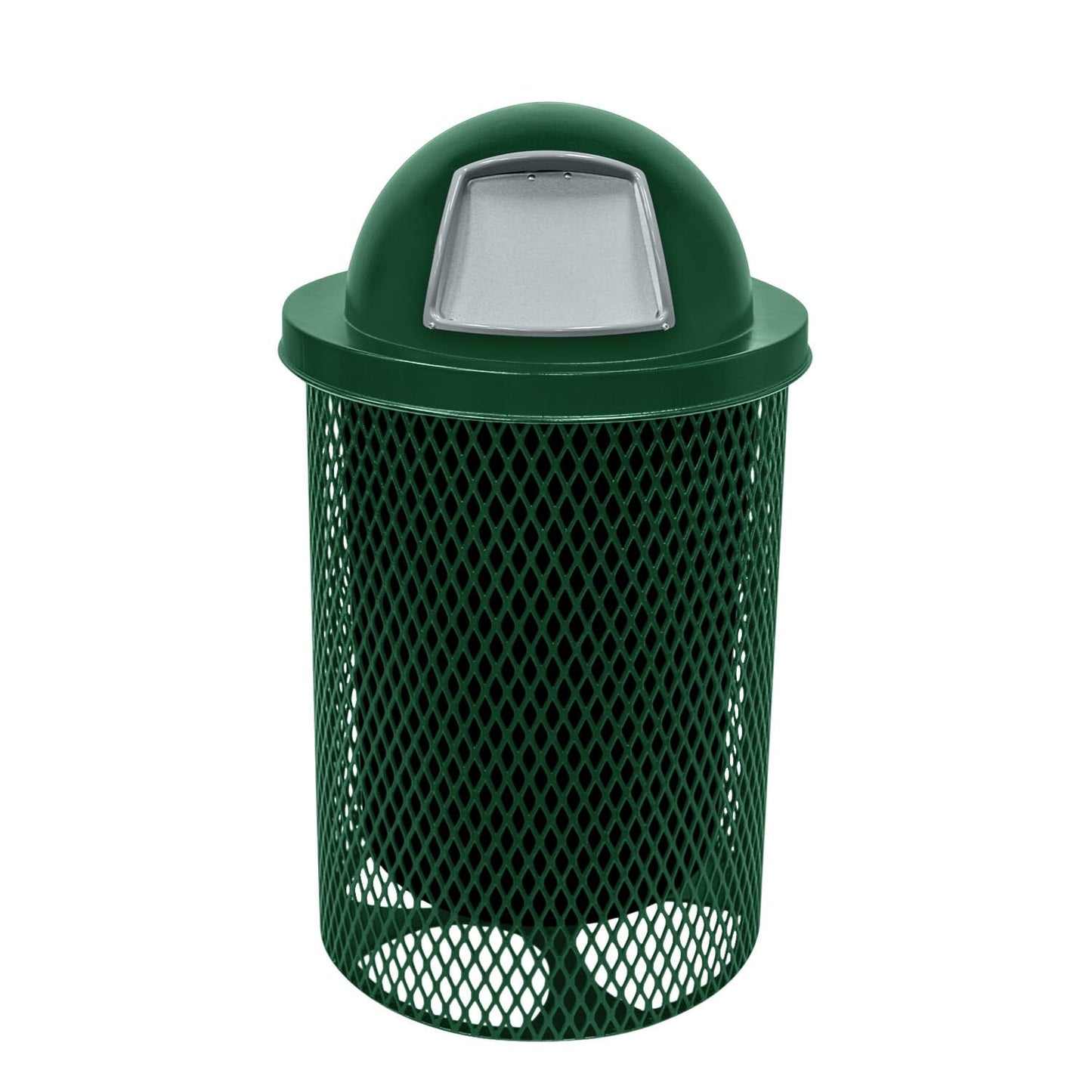 COATEDOUTDOORFURNITURE RDT-GRN Heavy Duty 32 Gallon Round Trash Receptacle, Liner Included, Green