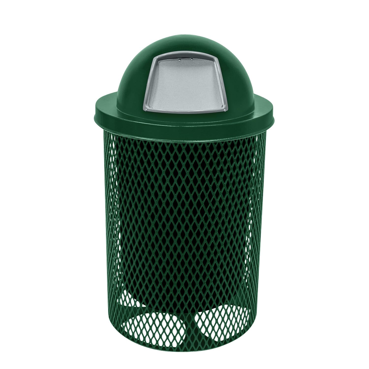 COATEDOUTDOORFURNITURE RDT-GRN Heavy Duty 32 Gallon Round Trash Receptacle, Liner Included, Green