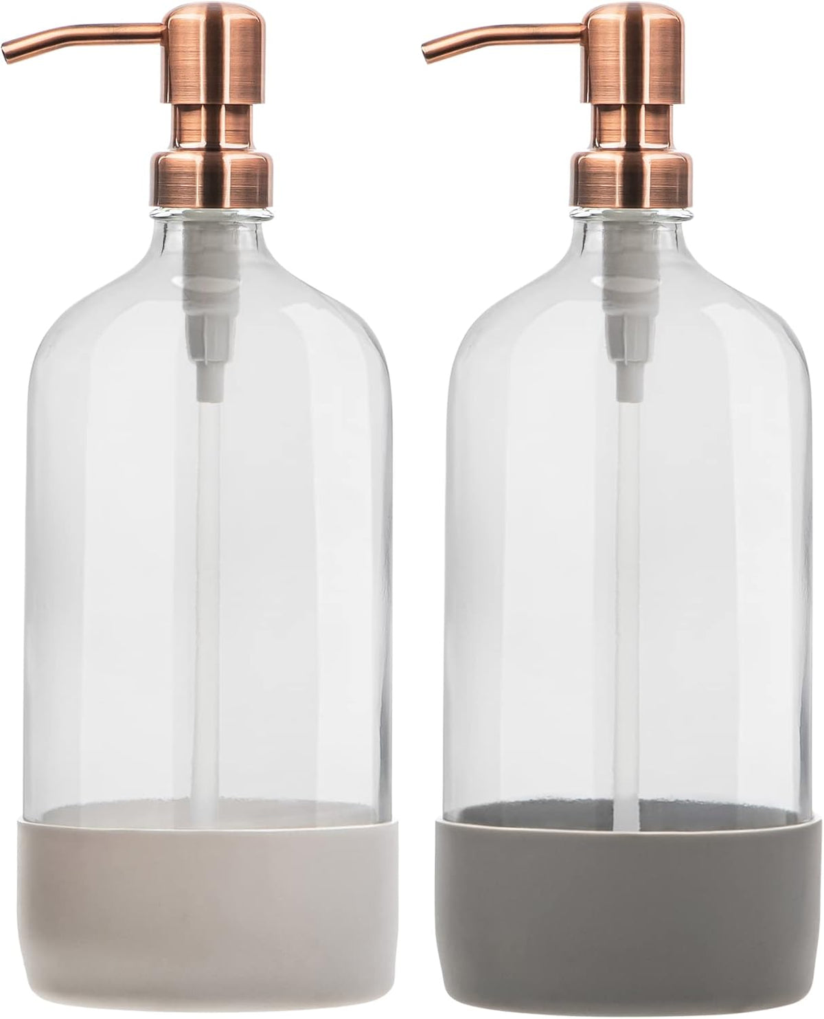 32 oz Glass Pump Bottle Rustproof Stainless Steel Pump, Funnel, and Lids. Modern Farmhouse Vintage