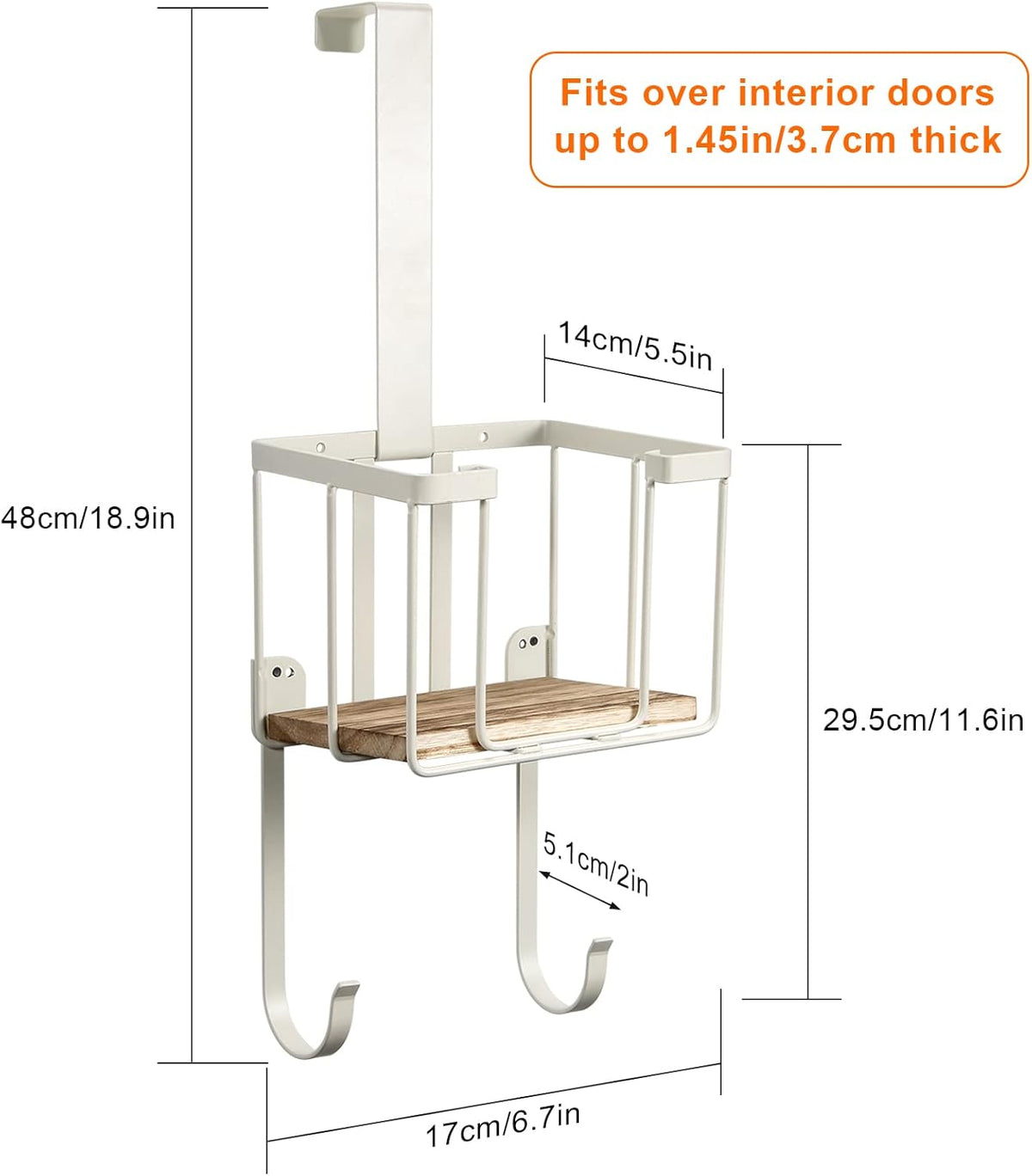 TJ.MOREE Over The Door/Wall Mount Ironing Board Hanger, Laundry Room Iron and Ironing Board Storage