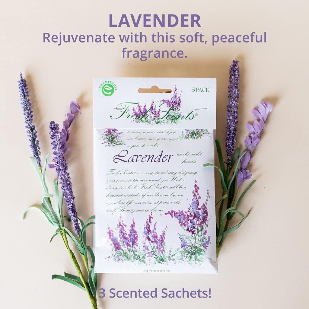 WillowBrook | Fresh Scents Scented Sachet Packet | Lavender | Air Freshener Bags for Drawers
