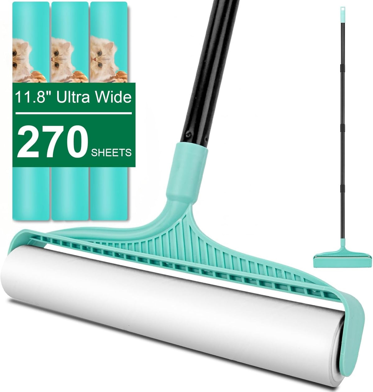 KeFanta Large Lint Rollers for Pet Hair Extra Sticky, 11.8" Wide Giant Lint Roller with 53" Long