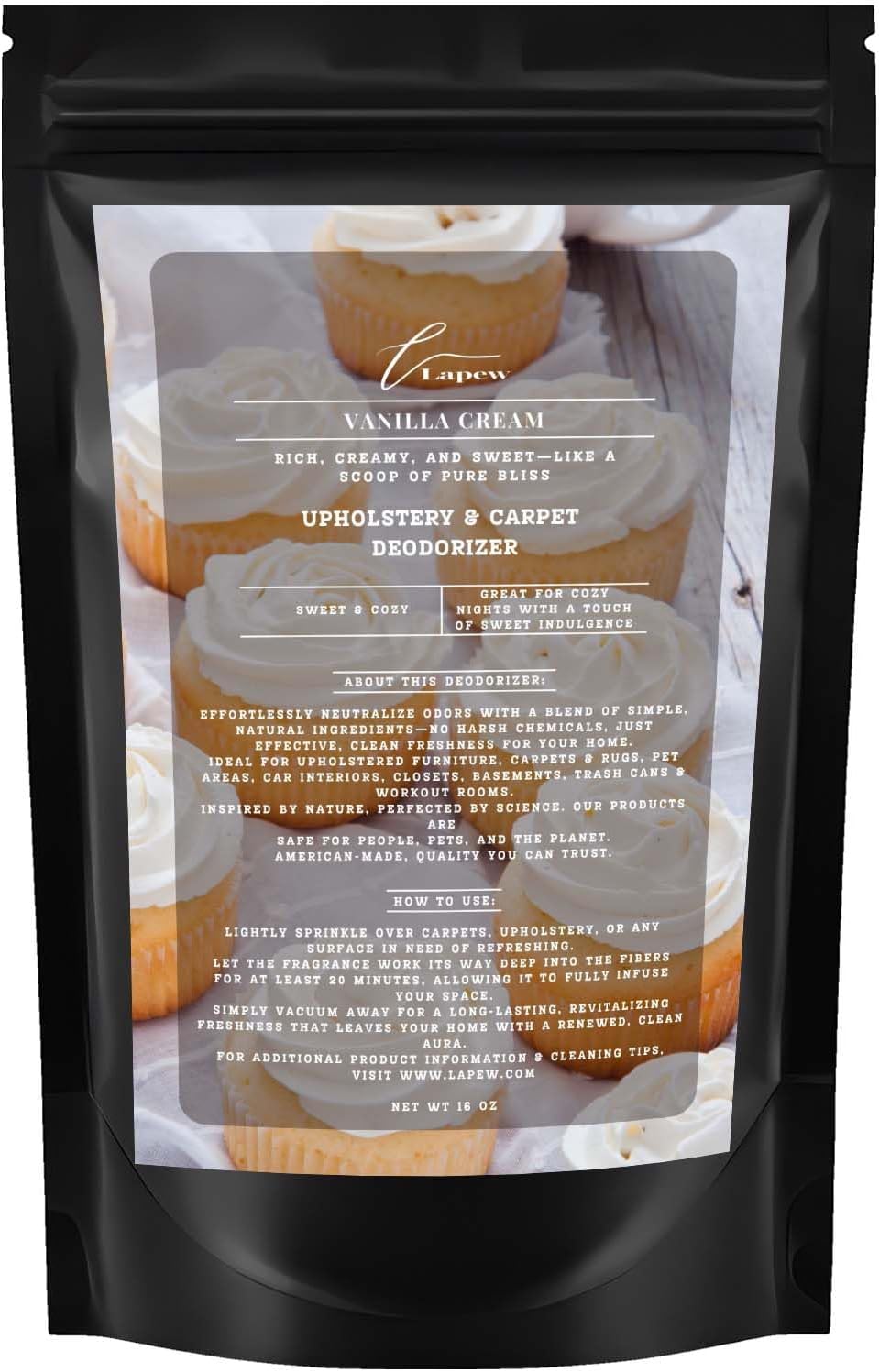 Vanilla Cream Carpet Deodorizer Powder for vacuuming | Powerful Odor Eliminator for Home |