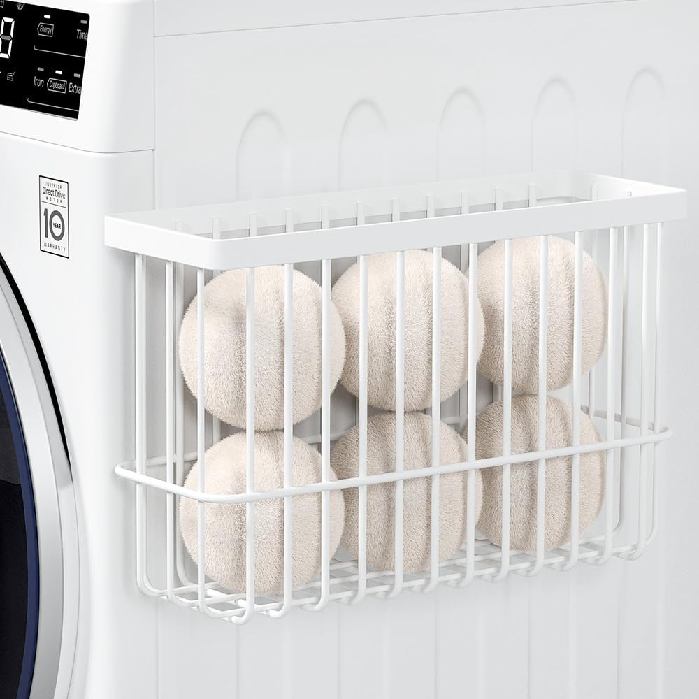Magnetic Dryer Ball Holder for Laundry Room Organization and Storage, Magnetic Lint Bin for Laundry