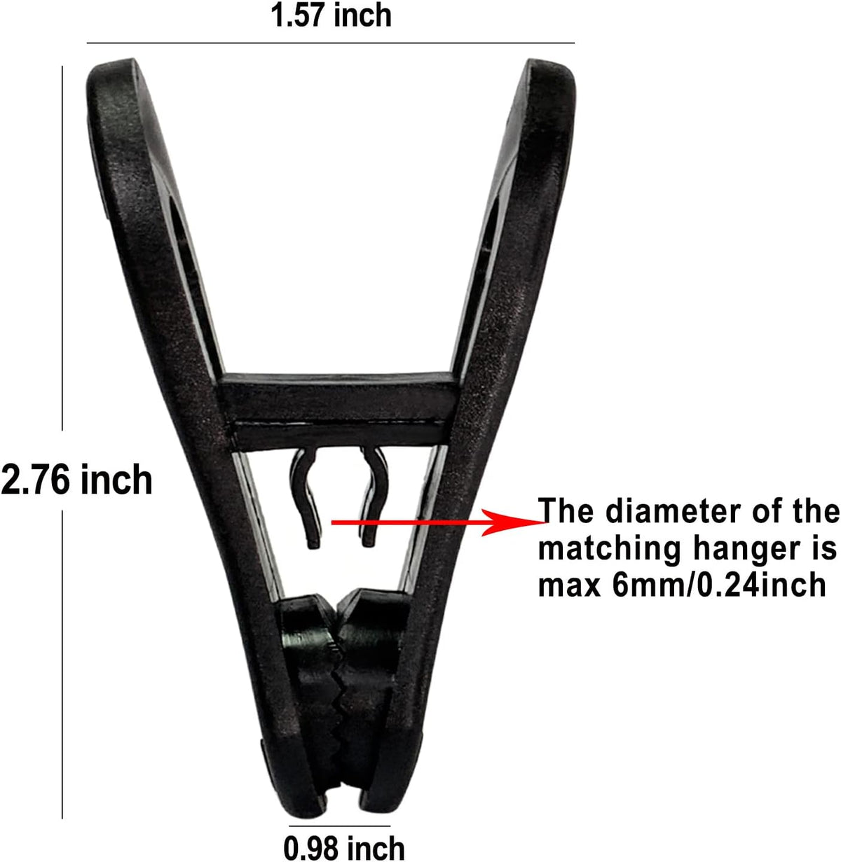 Black Hanger Clips 60 PCS, Multi-Purpose Plastic Clips Perfect for Plastic Hangers Velvet Hanger