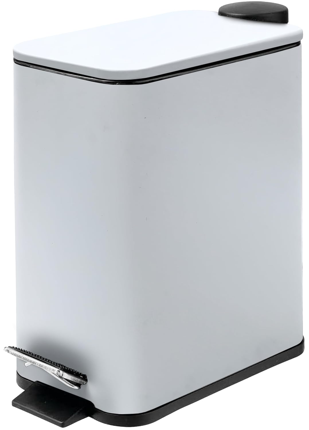 Stainless Steel Small Trash Can with Lid & Step Pedal - 6 Liters/1.6 Gallon Soft Close Garbage Can