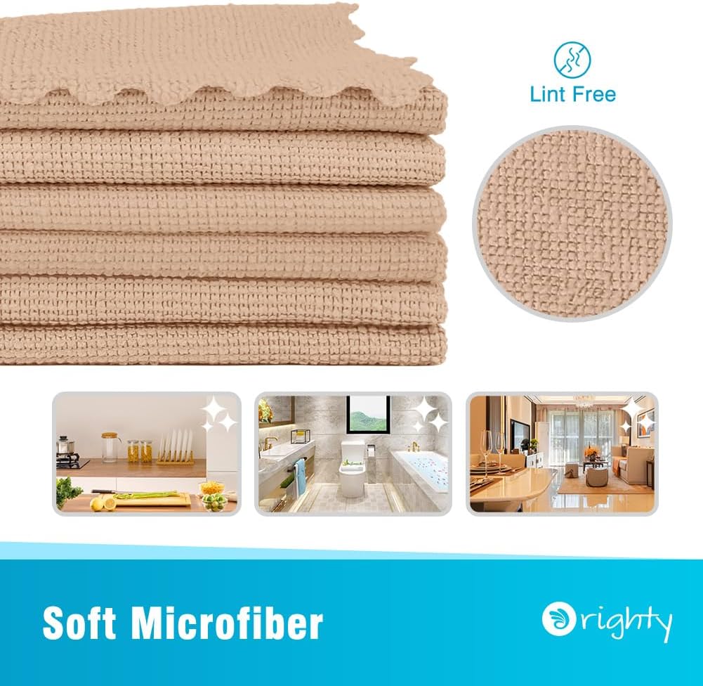 Orighty Microfiber Cleaning Cloth, 24 Pack Highly Absorbent Cleaning Supplies, Reusable Clean Rags