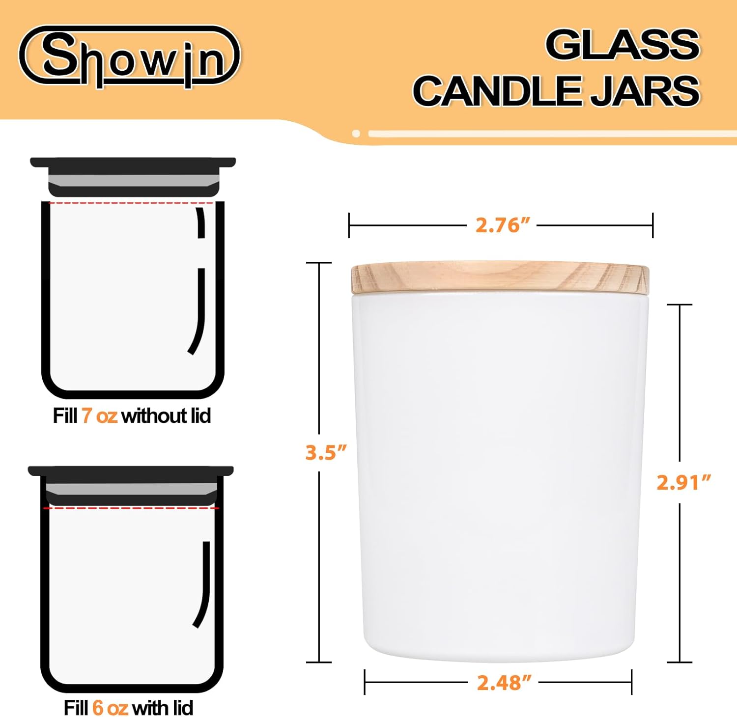 Thick Candle Jars for Making Candles 12 Pcs, 7 OZ Empty Jars with Wood Lids for Candle Making
