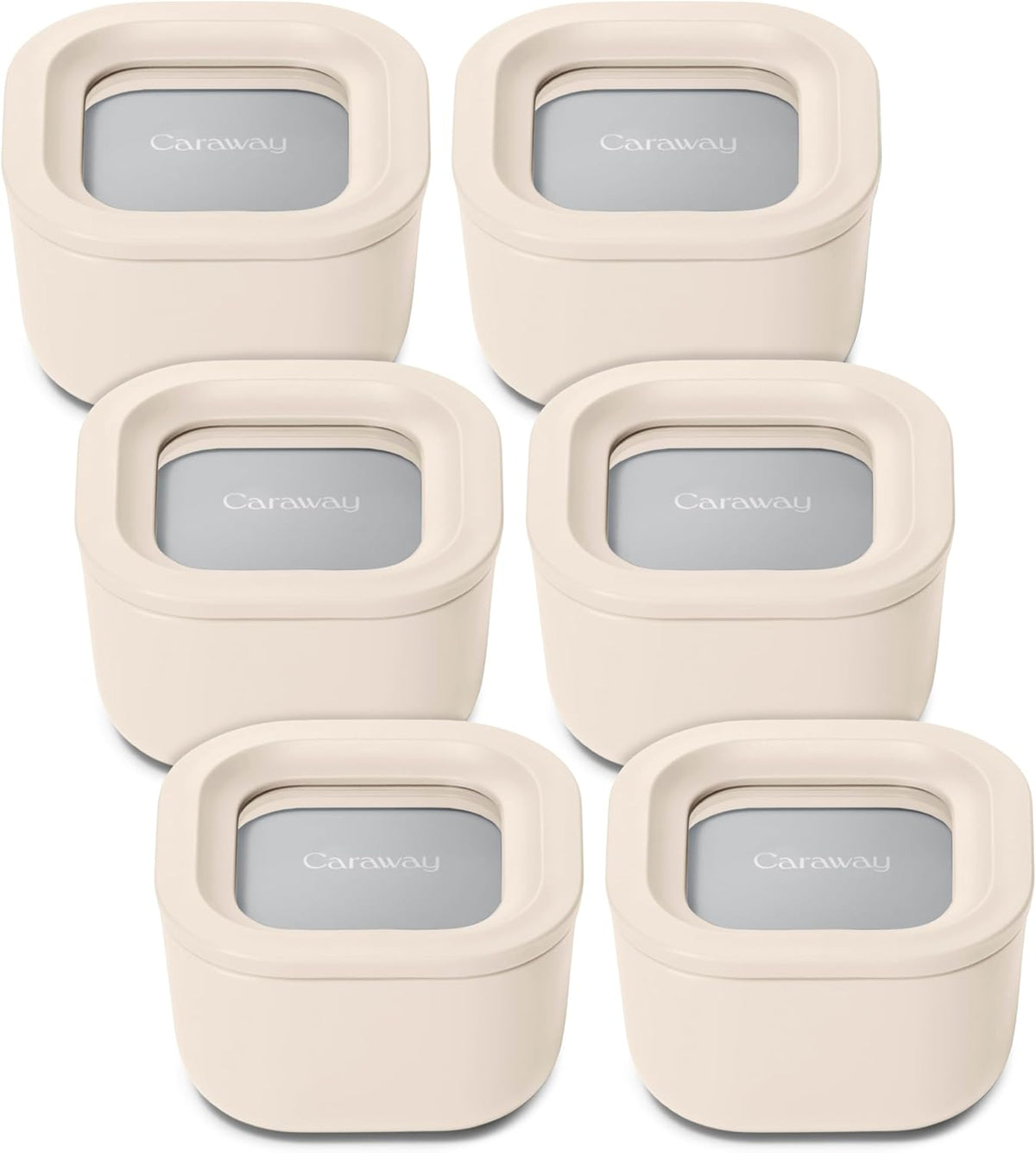 Caraway 6pc Food Storage Container Set - 1.75 Cup Glass Storage Container for Food (6) - Non-Toxic