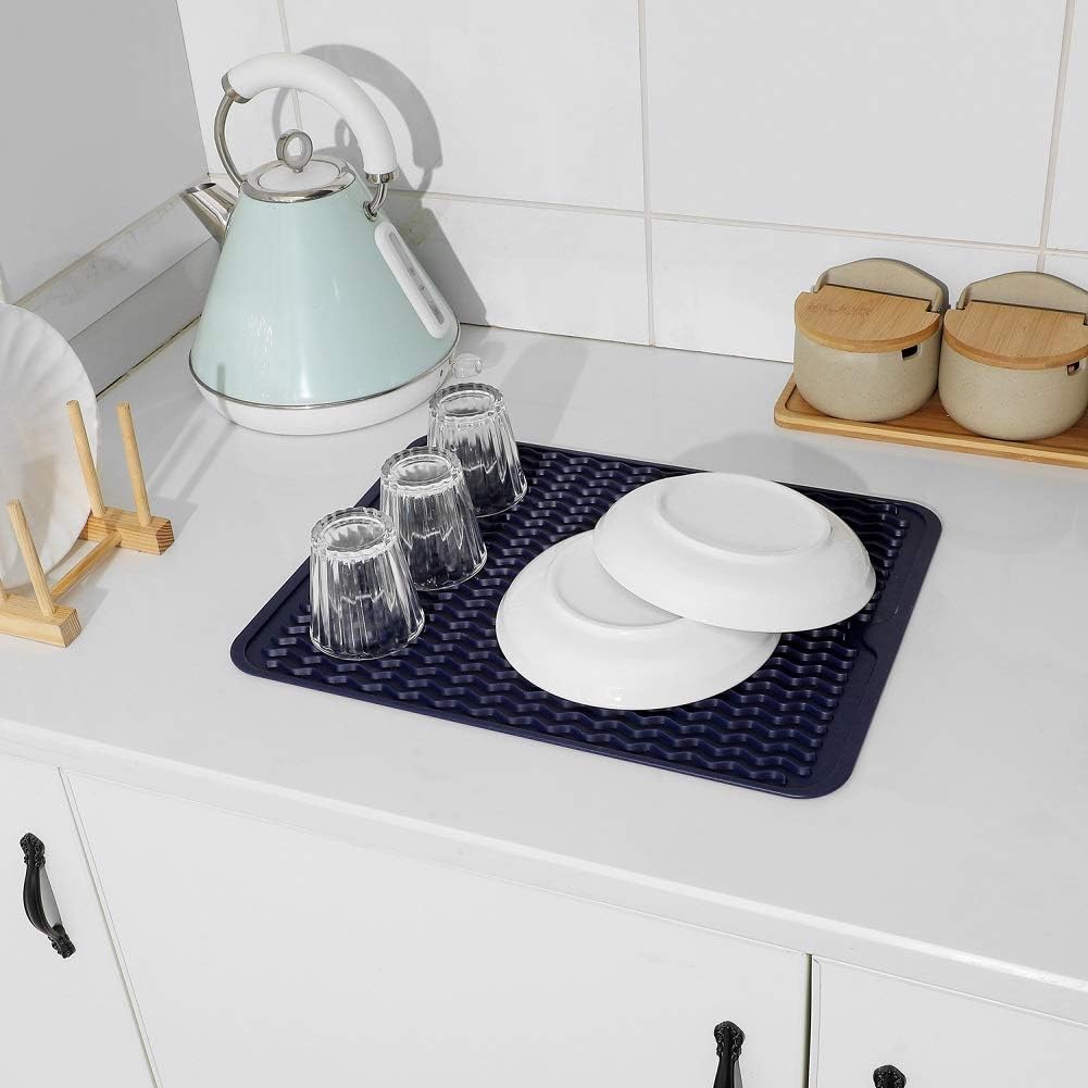 Silicone Dish Drying Mat for Multiple Usage,Easy clean,Eco-friendly,Heat-resistant Silicone Mat for