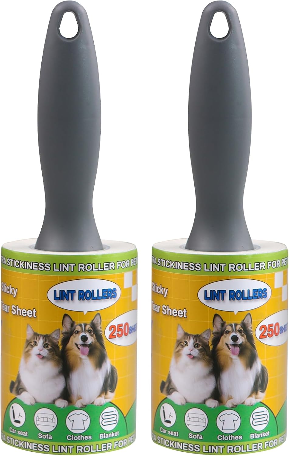 Lint Roller for Pet Hair 500 Sheets Extra Sticky Pet Hair Remover for Clothes Furniture Carpet