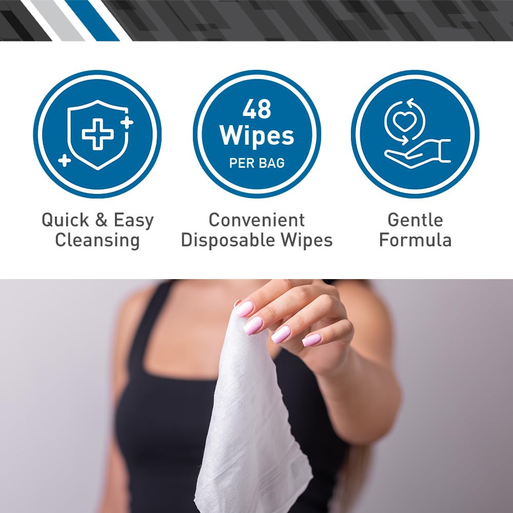 BodyMed Adult Disposable Incontinence Wipes, 48 Wipes/Pack (12-Pack) - Pre-Moistened &