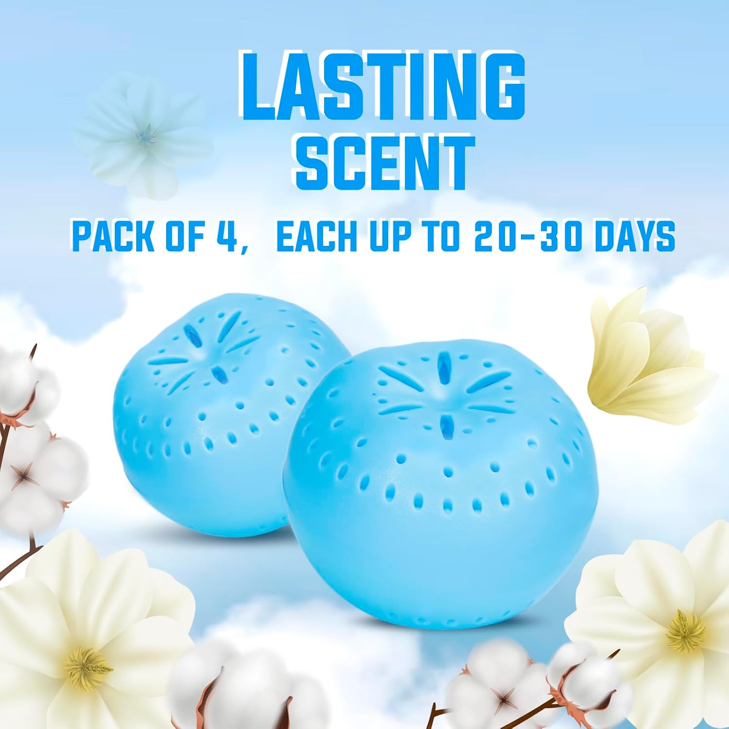 4 Pack Baking Soda Deodorizers, Fresh Scent Shoe Deodorizer Balls, Air Freshener for Home, Odor