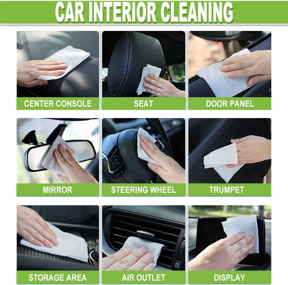 Air Jungles All Purpose Car and Home Cleaning Wipes 70 Count, Extra Large 8" x 10" Heavy Duty for