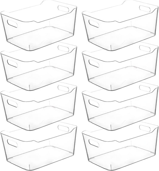 Clear Extra Large Plastic Storage Bins, Pantry Organizers and Storage Containers Fridge Organizer