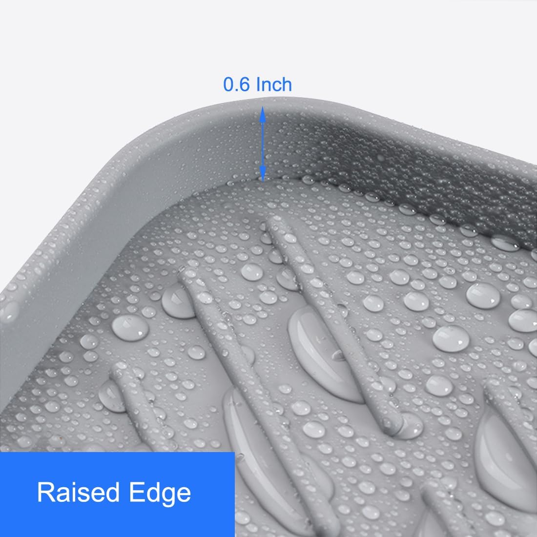 Sponge Holder with Drain Spout, Silicone Sponge Tray for Kitchen Sink, Rubber Soap Dish for Shower