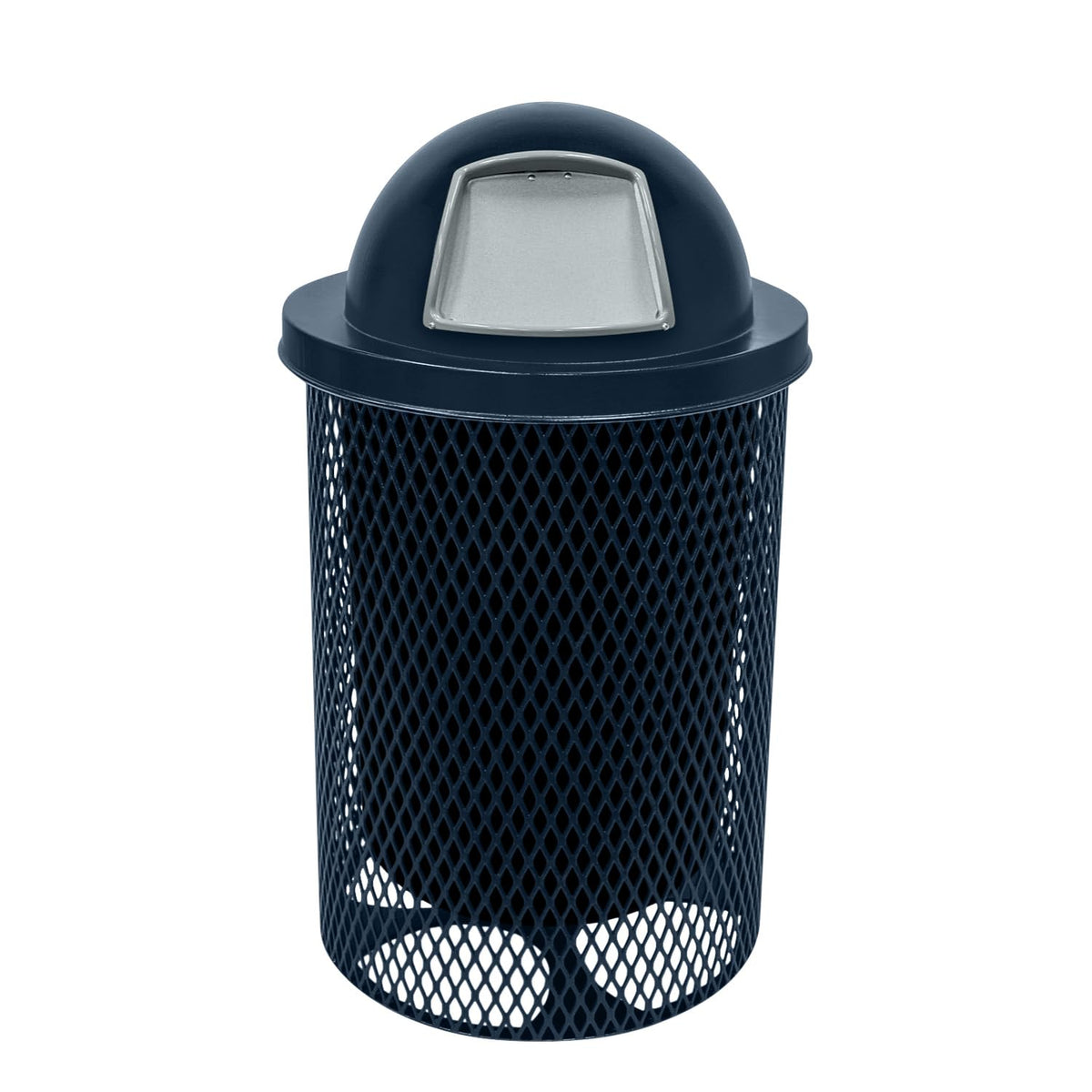 COATEDOUTDOORFURNITURE RDT-DBL Heavy Duty 32 Gallon Round Trash Receptacle, Liner Included, Dark