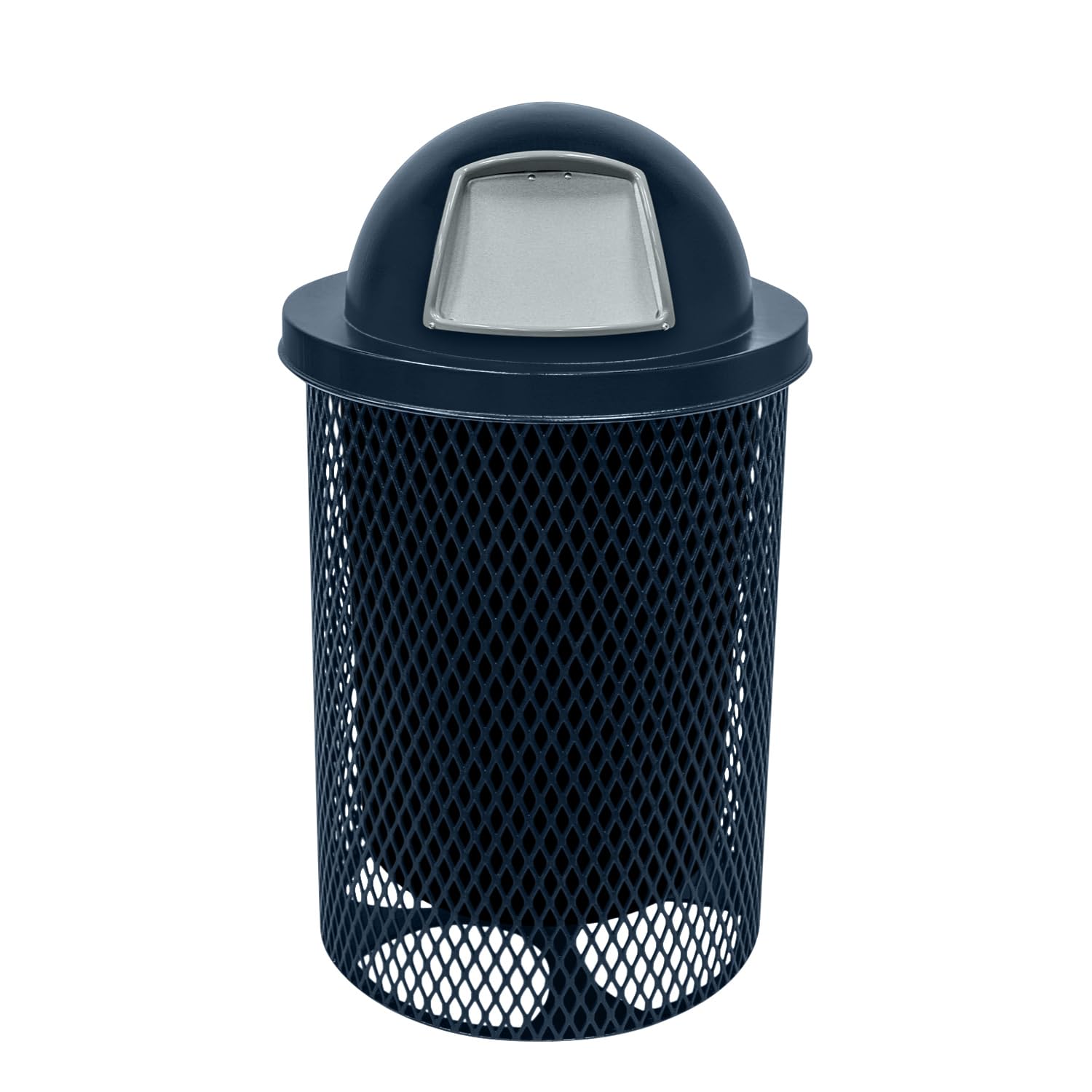 COATEDOUTDOORFURNITURE RDT-DBL Heavy Duty 32 Gallon Round Trash Receptacle, Liner Included, Dark