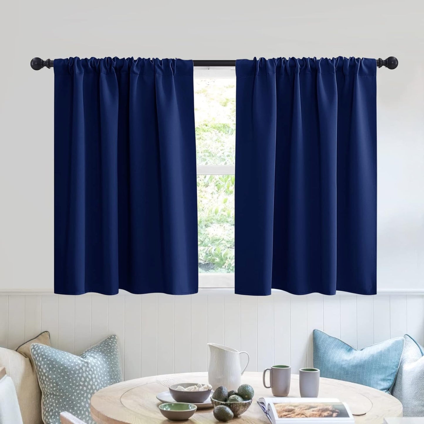 RYB HOME RV Curtains for Camper Windows - Soft Thermal Insulated Small Window Curtain Tiers for