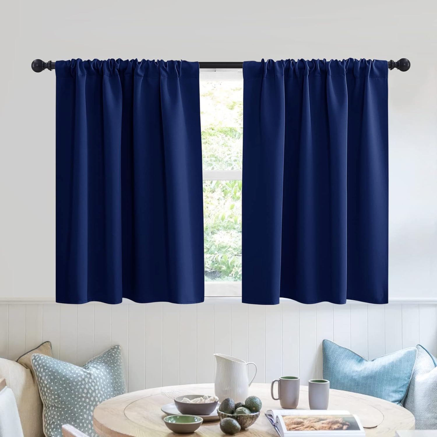 RYB HOME RV Curtains for Camper Windows - Soft Thermal Insulated Small Window Curtain Tiers for