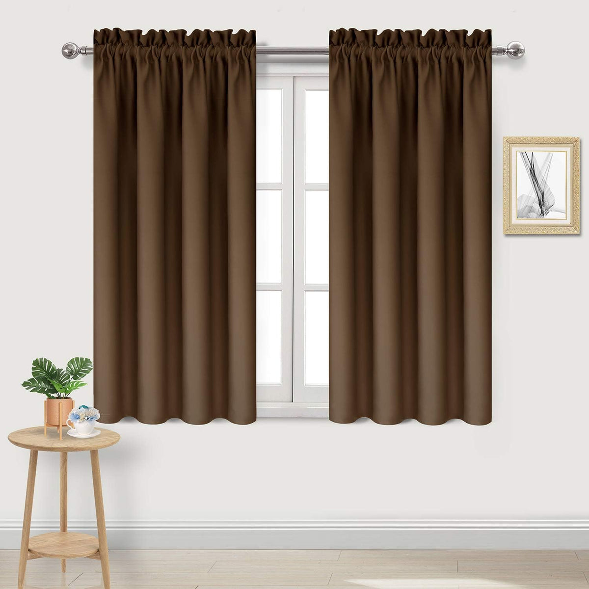 DWCN Brown Blackout Curtains for Bedroom – Rod Pocket Thermal Insulated Energy Saving Drapes for