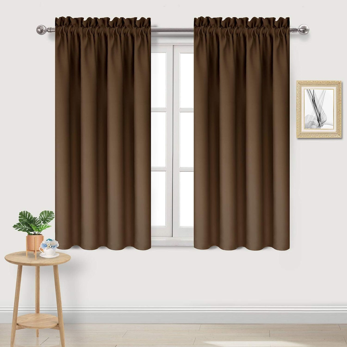 DWCN Blackout Curtains Room Darkening Thermal Insulated Bedroom Curtains Window Treatments, 42 x 45
