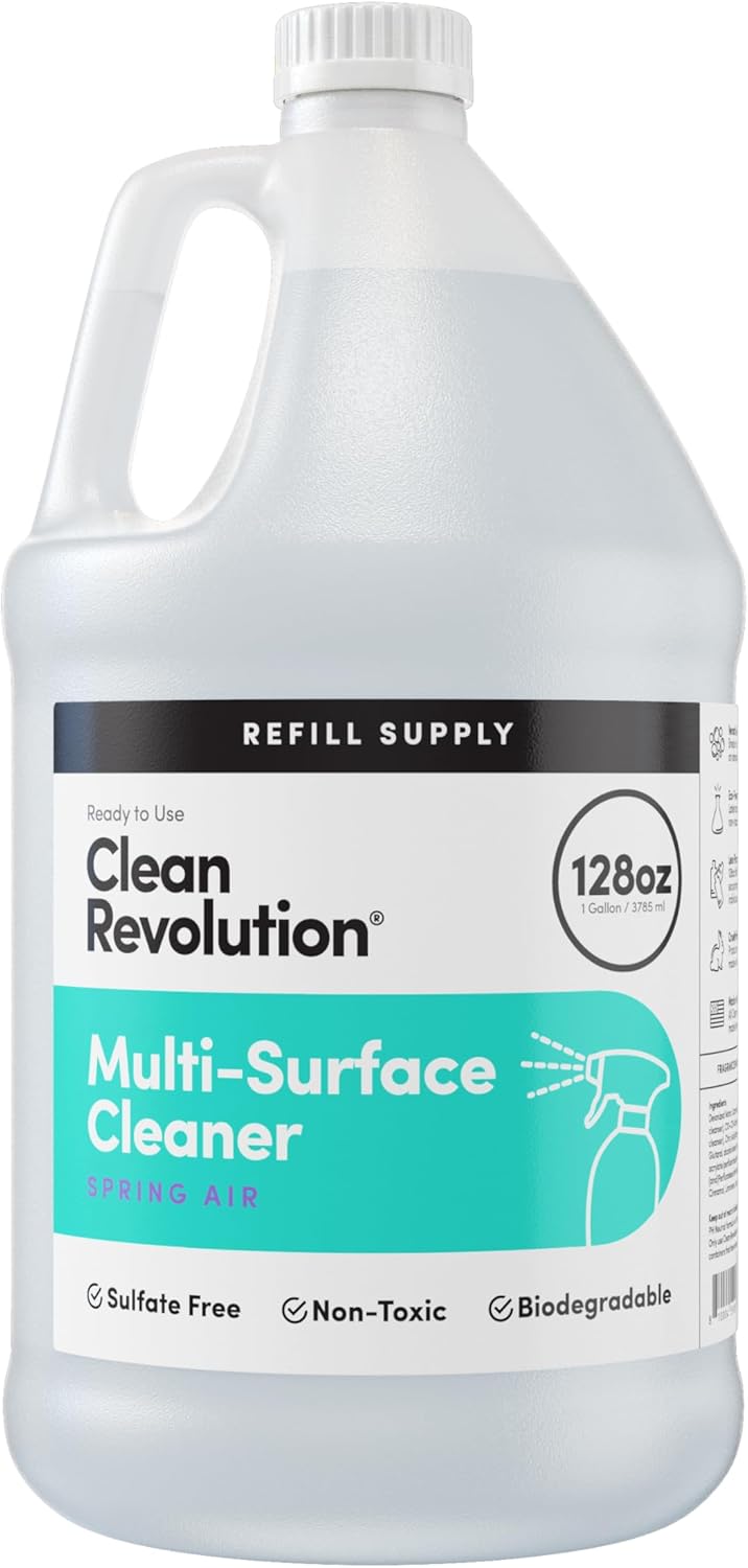 Clean Revolution Multi Surface Cleaner Refill Supply, Non-Toxic, Eco-Friendly & Plant-Based, Ready