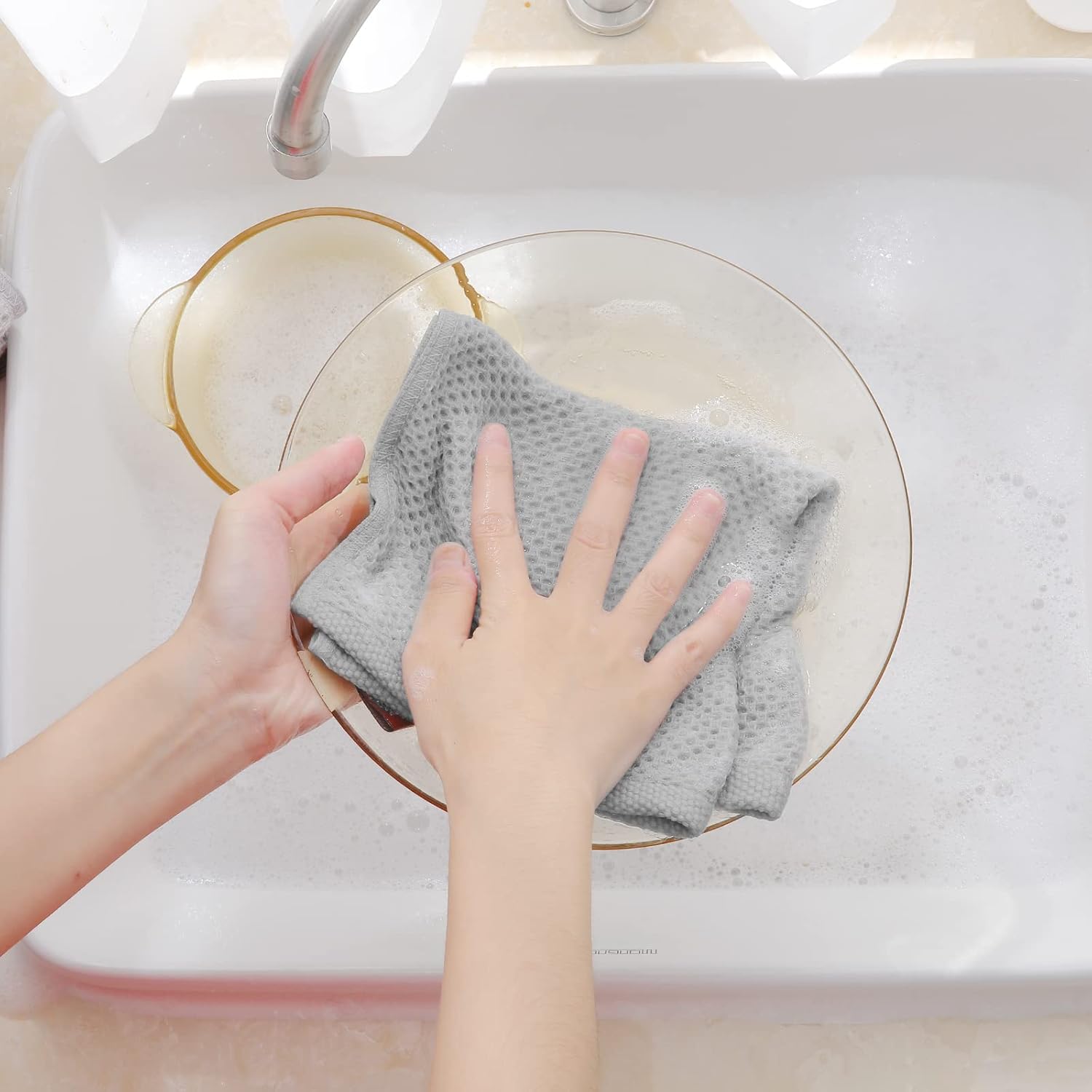 Homaxy 100% Cotton Waffle Weave Kitchen Dish Cloths, Ultra Soft Absorbent Quick Drying Dish Towels