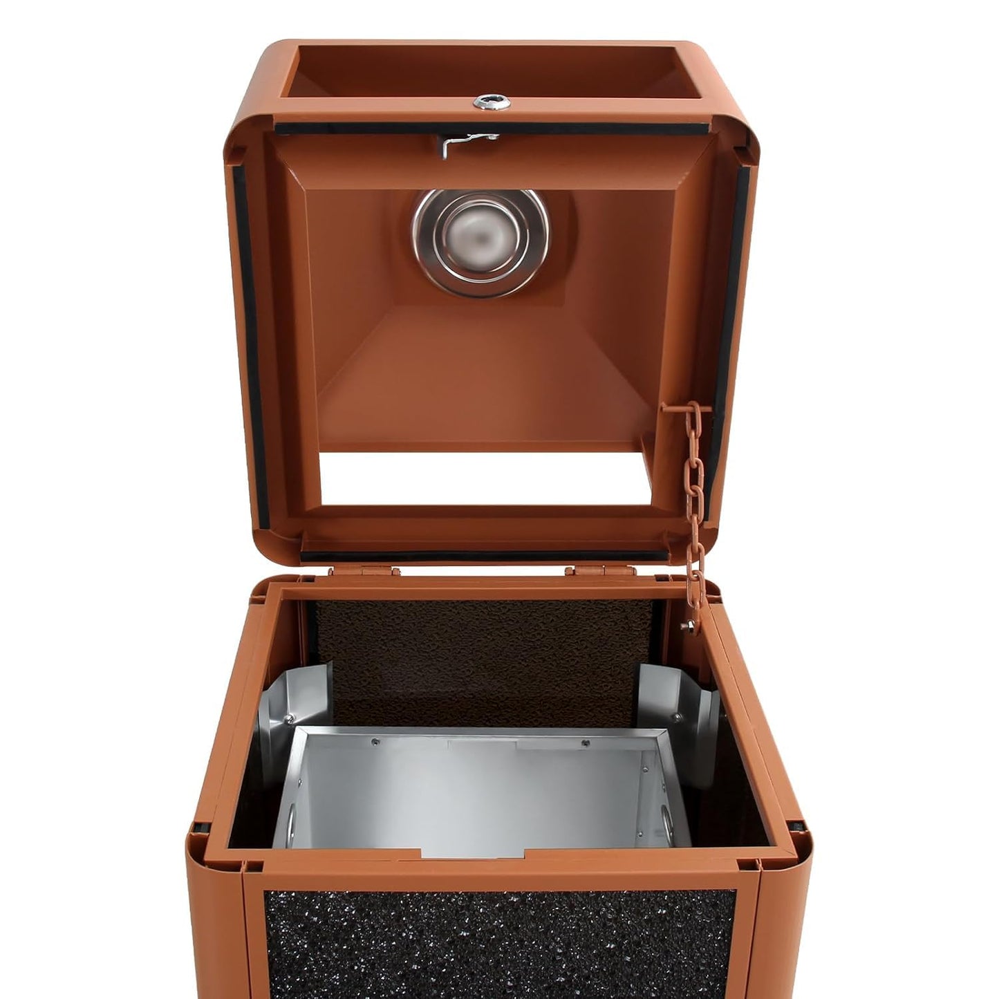 Square Waste Container with Dome Lid | Commercial Outdoor Garbage and Trash Container, Brown 15