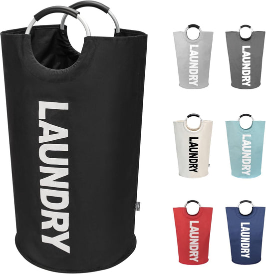 DOKEHOM 90L Large Laundry Basket, Collapsible Laundry Bag, Freestanding Tall Clothes Hamper