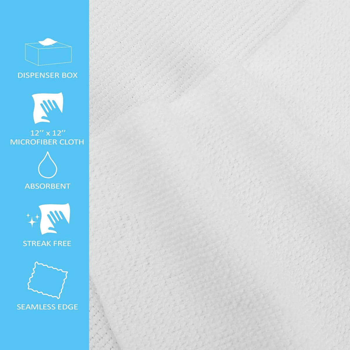 Tricol Clean Profesional Resuable Lint Free Microfiber Edgeless Cleaning Cloth 50PK Cleaning