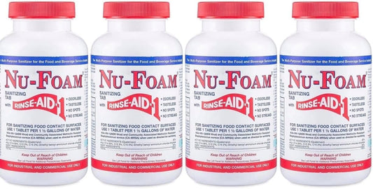 Nu-Foam Sanitizing Tablets for Bar Glassware – Superior Rinse Aid - Hand Washing Bar, Brewery
