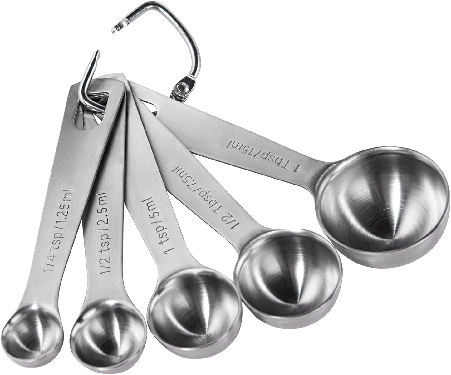 U-Taste Teaspoon Tablespoon Measuring Spoons: 18/8 Stainless Steel Measure Scoop Set of 5, 1/4 TSP