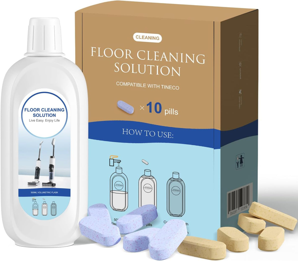10 Bottles Compatible with Tineco Cleaning Solution Pet 500ml Per Bottle Lavender Scents and Orange
