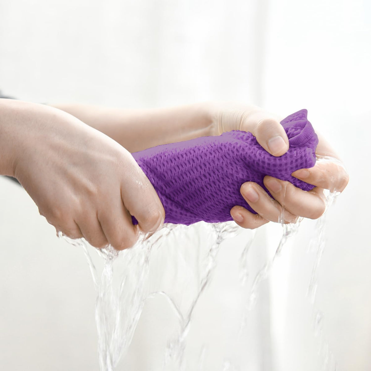 Artoid Mode 100% Cotton Purple Waffle Weave Kitchen Dish Cloths, 13x28 Inch Ultra Soft Absorbent