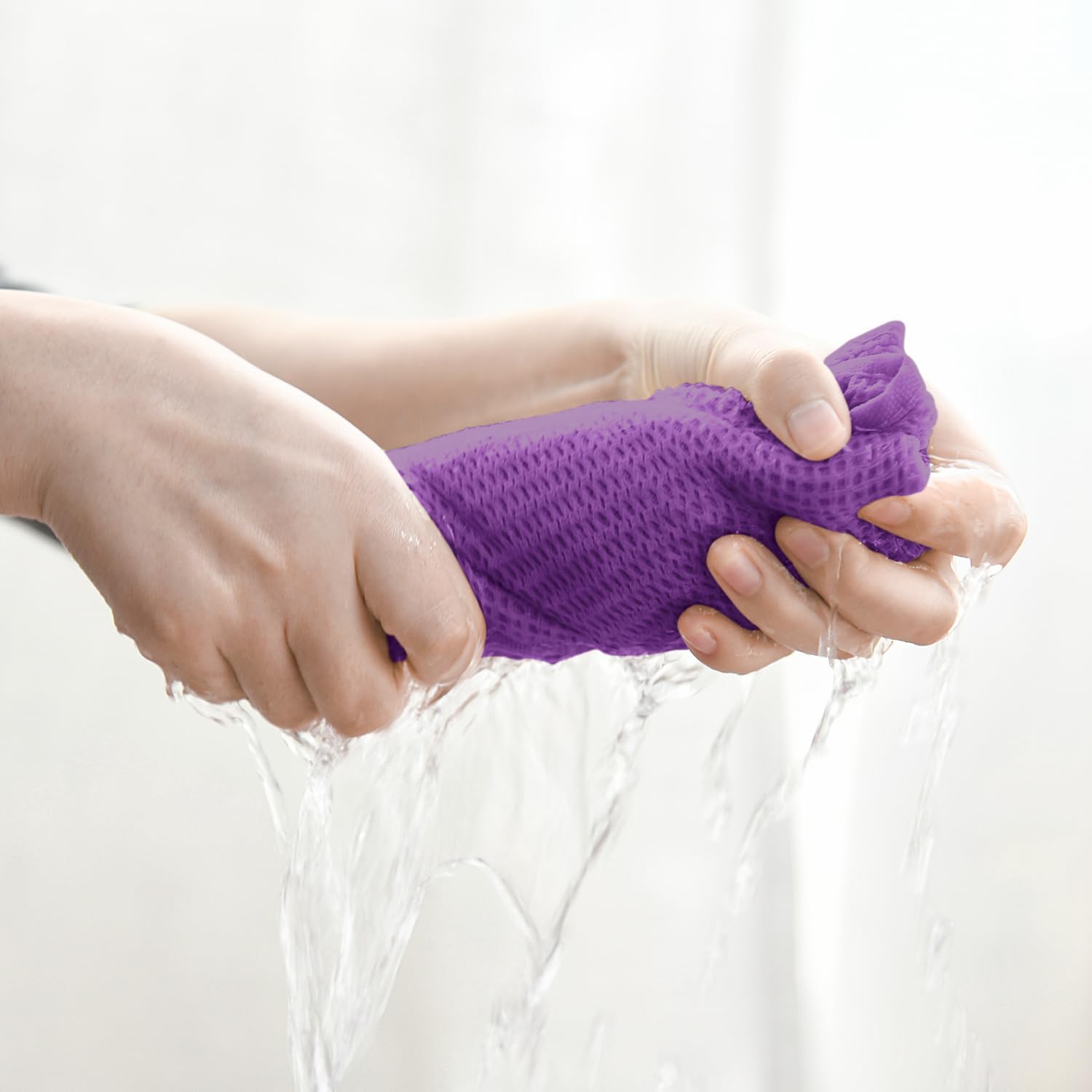 Artoid Mode 100% Cotton Purple Waffle Weave Kitchen Dish Cloths, 13x28 Inch Ultra Soft Absorbent