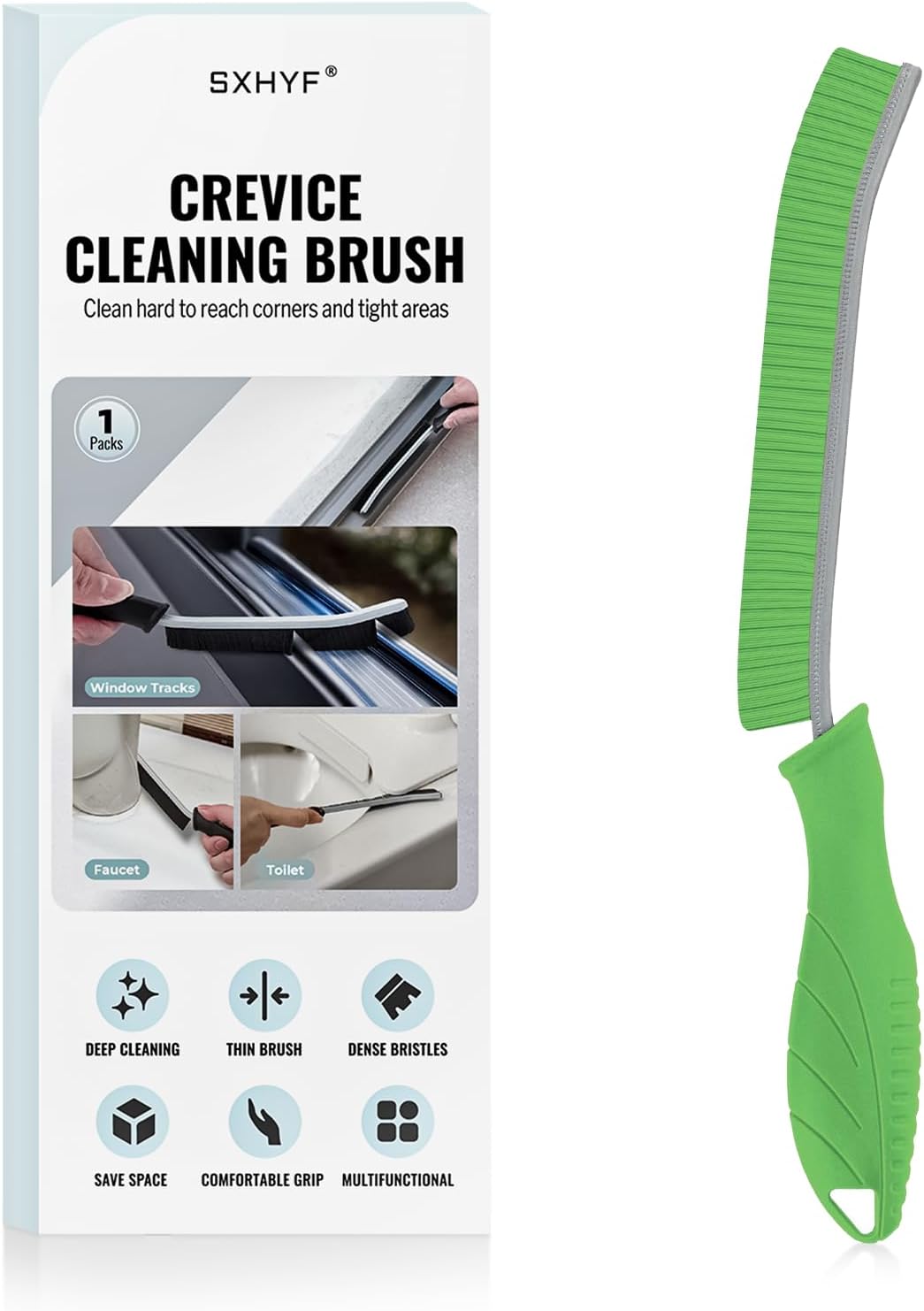SXhyf Cleaning Brush - Hard Bristle Crevice Cleaning Brush, Multifunctional Gap Scrub Brush