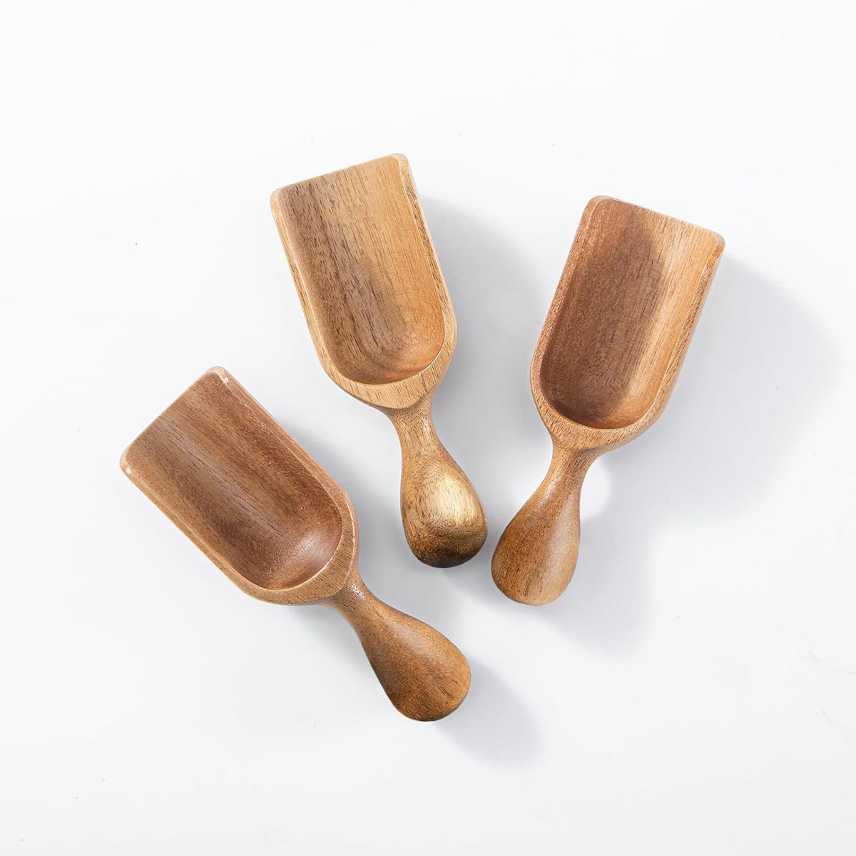 Wooden Scoops for Canisters 3PCS Small Wooden Scoop Acacia Wood Scoops for Jars Mini Coffee Scoops