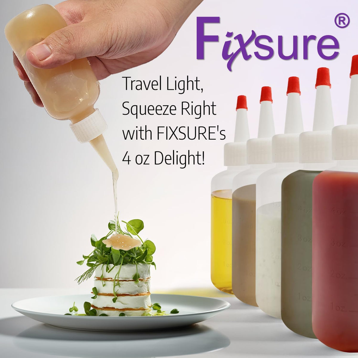 Plastic Squeeze Bottles with Red Tip Cap, 4 Oz Squirt Bottle For Ketchup, BBQ, Sauces, Syrup