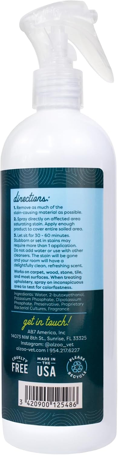 ALZOO Stain & Odor Remover, Quickly Lifts & Dissolves Pet Stains & Helps Eliminate Odors, 100%