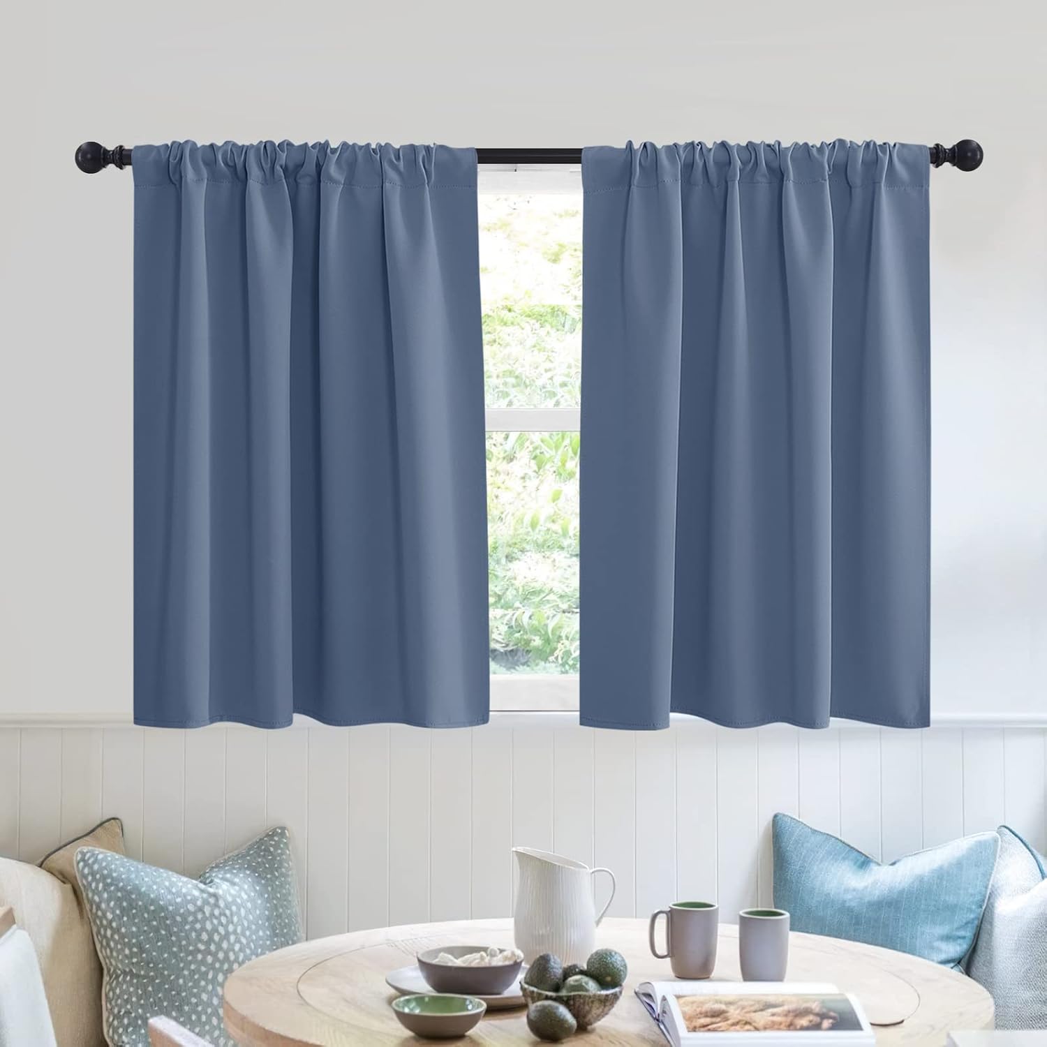 RYB HOME RV Curtains for Camper Windows - Soft Thermal Insulated Small Window Curtain Tiers for