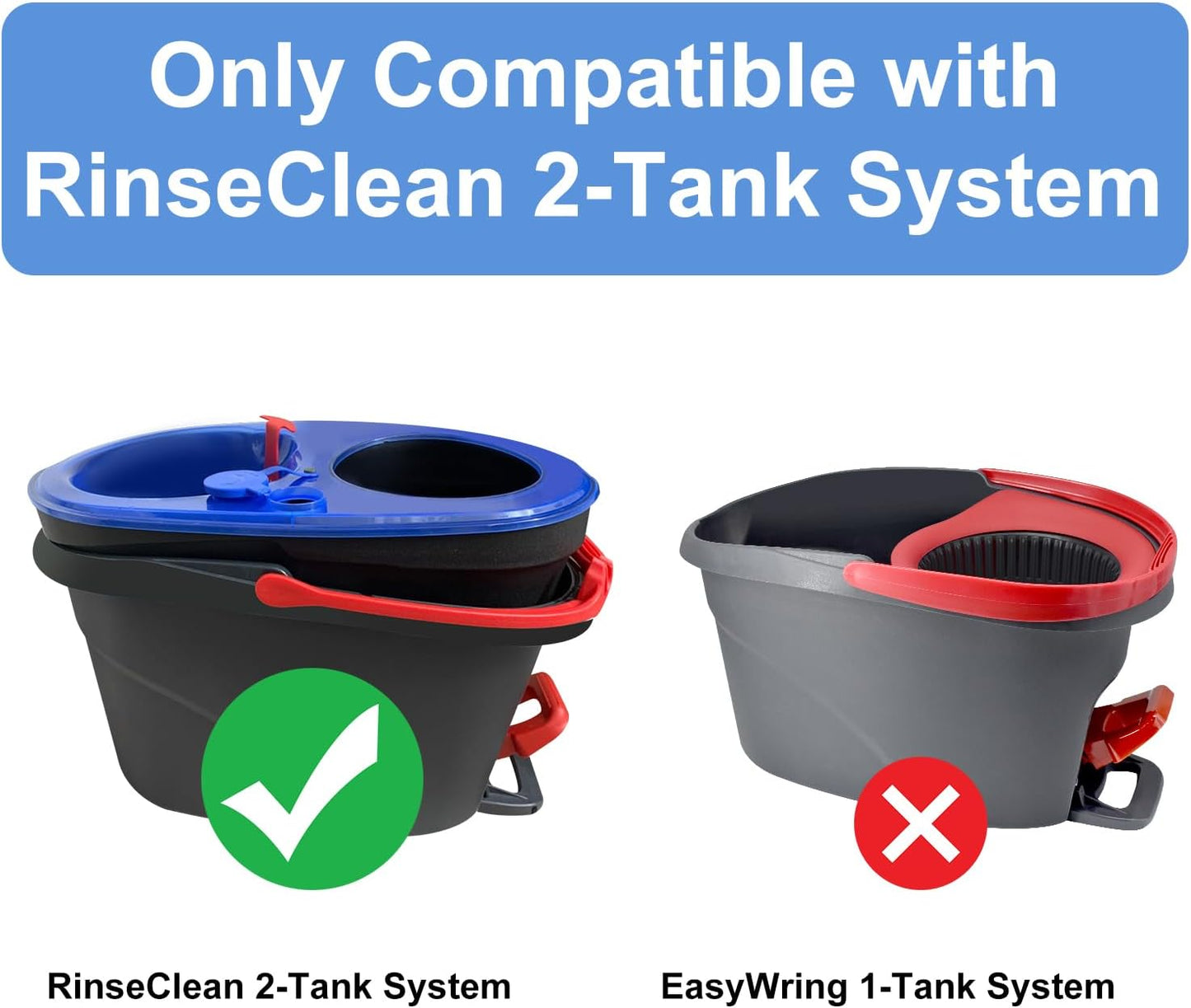 Mop Heads Replacements for Ocedar, 3 Pack Mop Replace Head for Ocedar RinseClean 2-Tank System