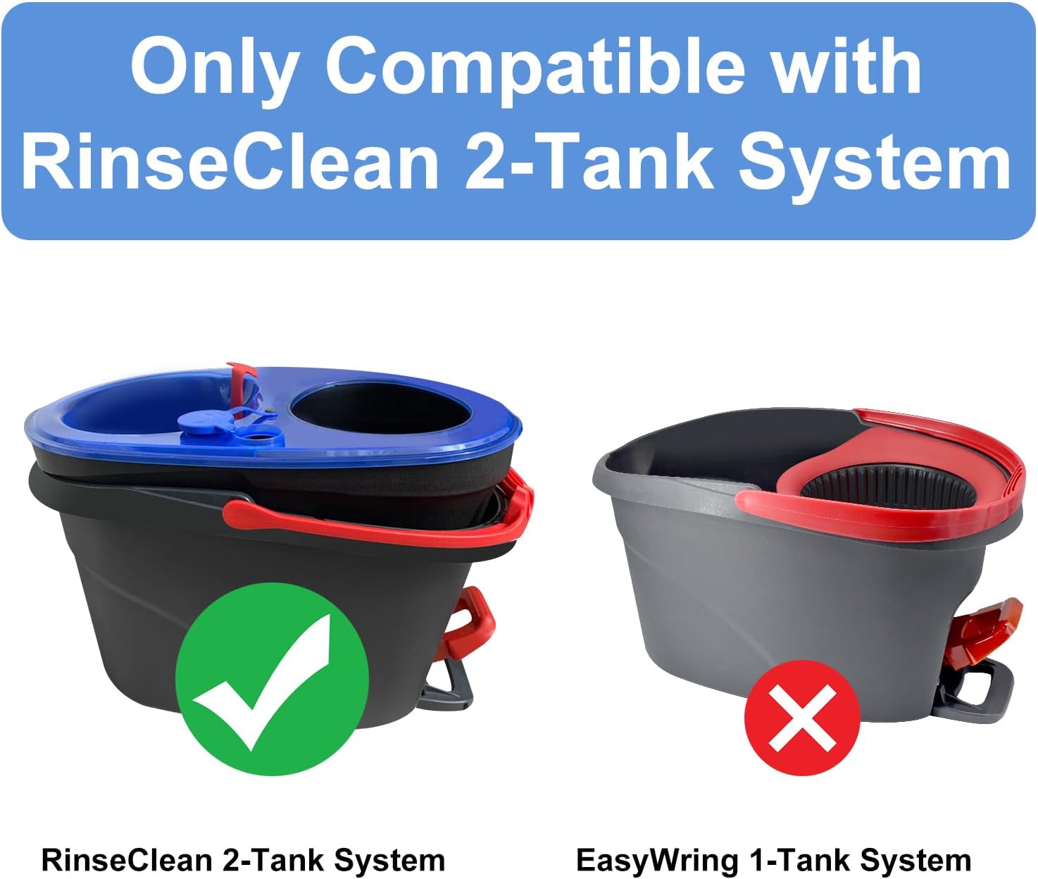 Mop Heads Replacements for Ocedar, 3 Pack Mop Replace Head for Ocedar RinseClean 2-Tank System